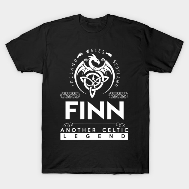 Finn Name T Shirt - Another Celtic Legend Finn Dragon Gift Item T-Shirt by harpermargy8920